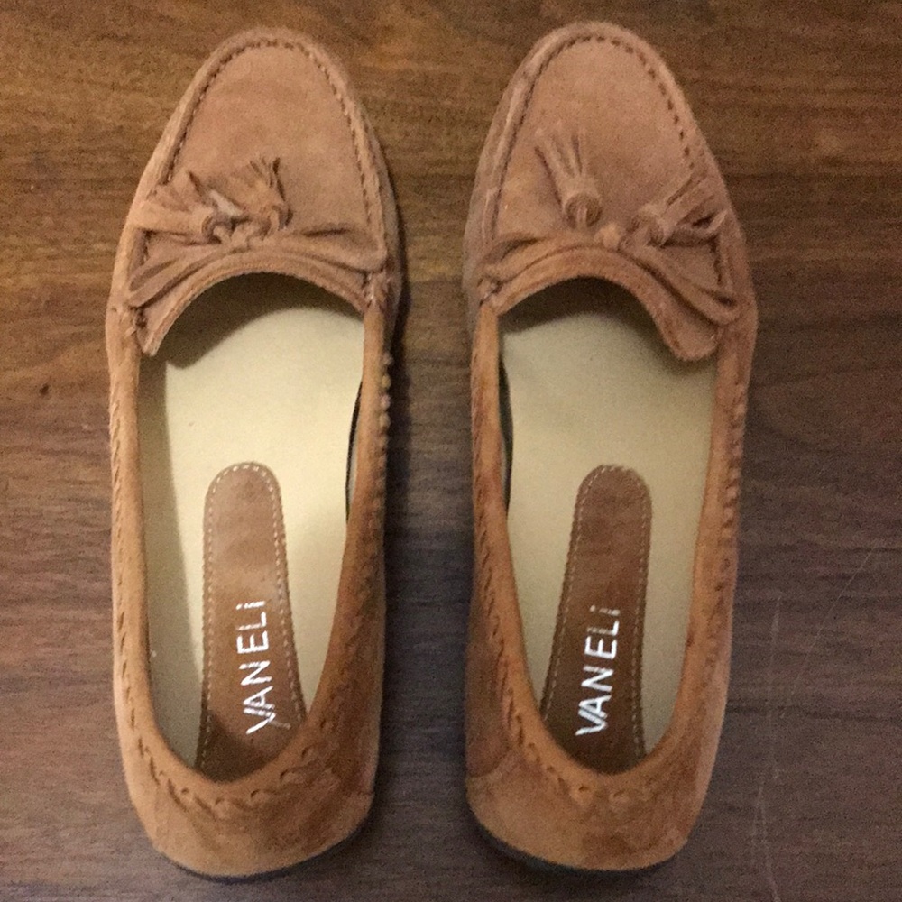 Vaneli Tan Suede loafers